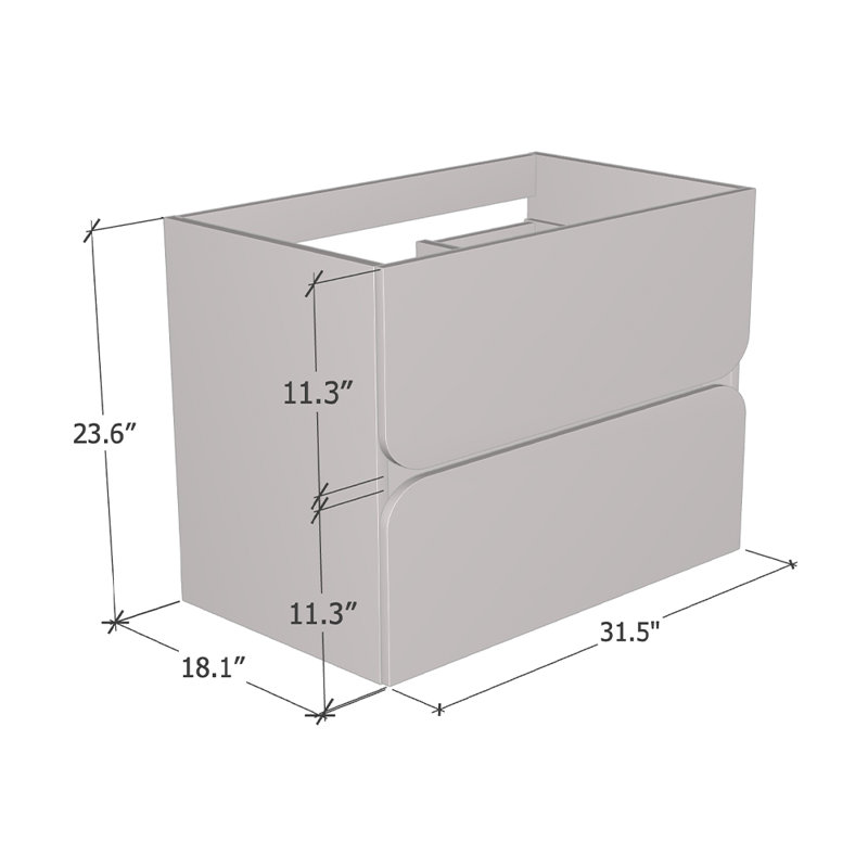 Meuble-lavabo simple 31,5 po avec plateau Oakleaf