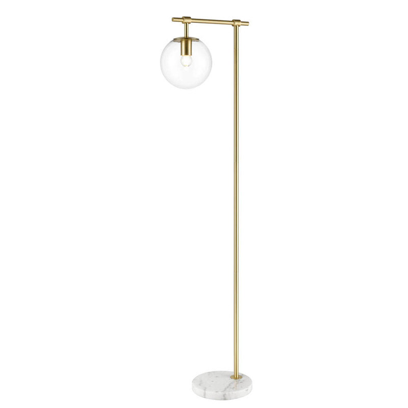 Latorya 150cm Traditional Floor Lamp, White/Brass