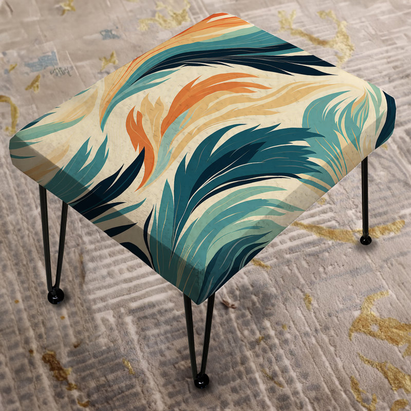 Metropolitan Ikat Swirl Oasis - Repose-pieds rectangulaire abstrait