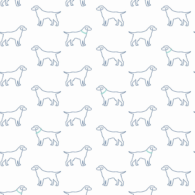 Tynemouth White Dog Wallpaper, Off-White