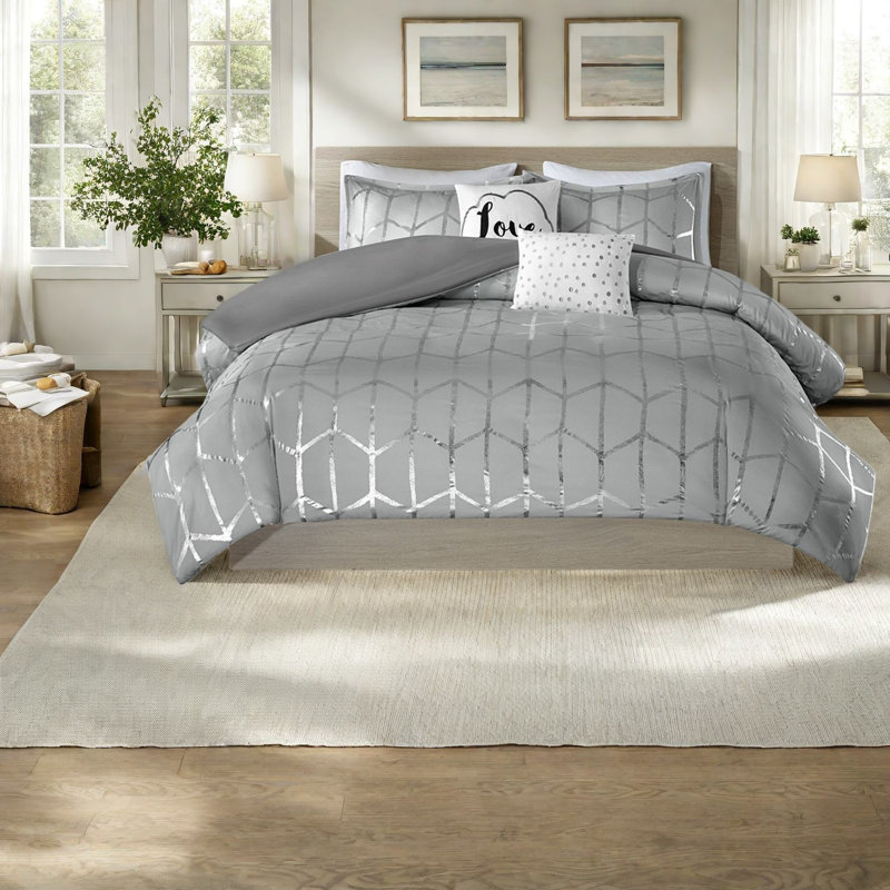 Ensembles de literie en microfibre douce, style métallique simple TG pour la maison
