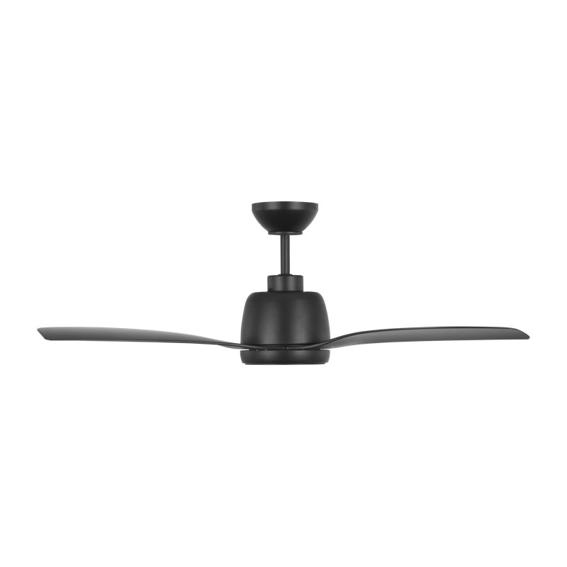 LED Downrod Ceiling Fan, Matte Black, 12.18" H x 44" W x 44" D, Matte Black