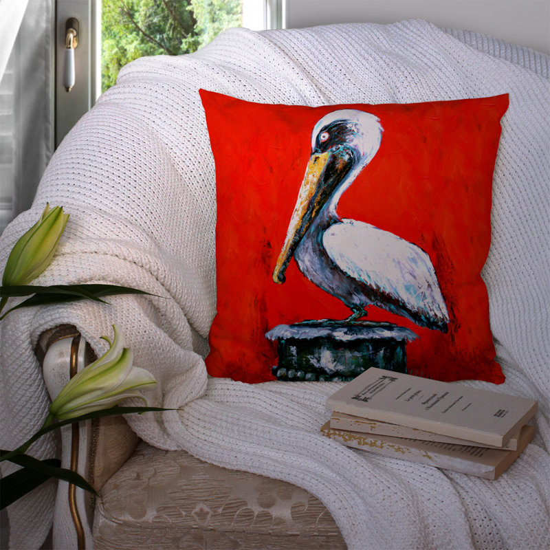 Coussin intérieur/extérieur aube rouge pelican, H 18 po x l 18 po x P 5,5 po