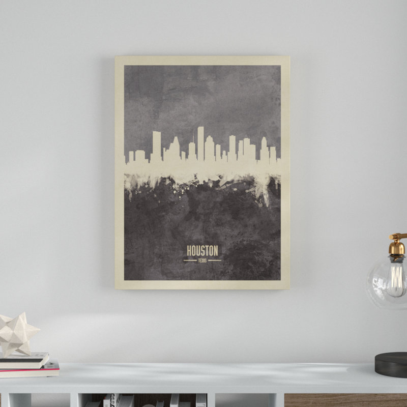 « houston texas-horizon gris horizon », impression sur toile tendue, H 19 po x l 14 po x P 2 po