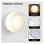 Applique murale ronde minimaliste avec abat-jour en verre rayé, luminaire DEL en aluminium pour salle de bain, table de chevet et couloir - Blanc-816162279