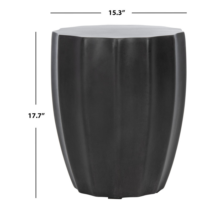 Fordwich Concrete Top End Table, Black