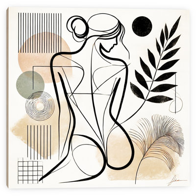 «Whispers of Form», art mural sur toile - Nu botanique abstrait