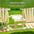 2-Seat Wooden Adirondack Chair With Table, Comfortable Outdoor Loveseat For Porch, Backyard, And Deck