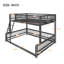 Structure de lit superposé surdimensionné double TG avec échelle et garde-corps de sécurité - assemblage facile, fabrication en métal robuste, blanc-118043113-118043114