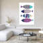 Motif abstrait poisson, art mural contemporain-960295245