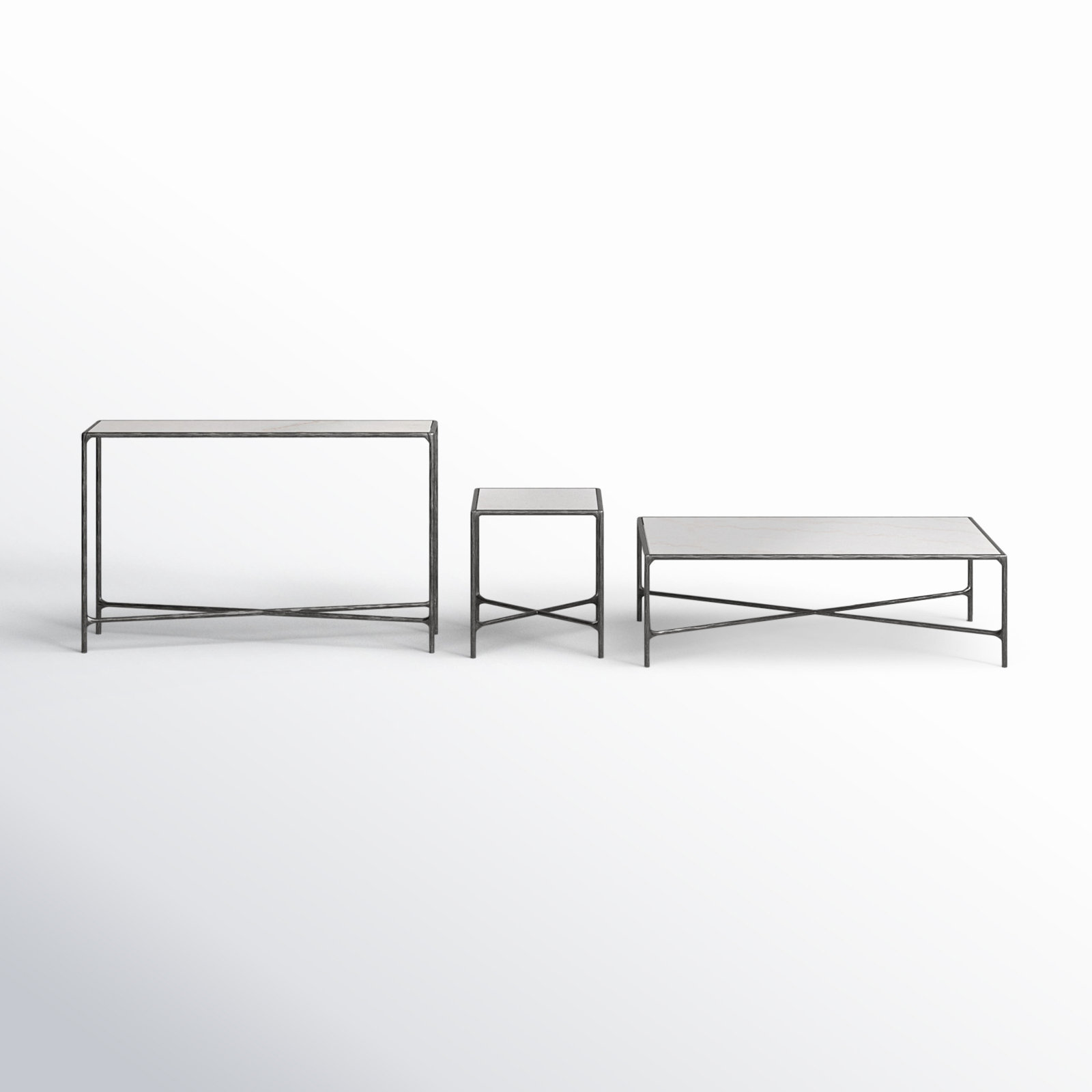 Evelynn 3-Piece Living Room Table Set, Black, Gray