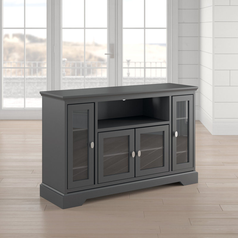 Broddi 52" 4-Door TV Stand for TVs up to 58", Black