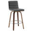 Tabouret pivotant rembourré Bomia avec structure en bois massif et dossier en similicuir en L-221022963-221022967