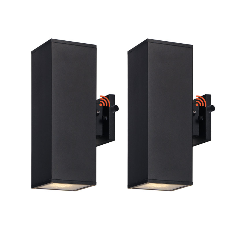 Alvisa Outdoor Wall Light in 2 Lights Dusk to Dawn with Aluminum, 13.78" H x 4.72" W x 6.69" D
