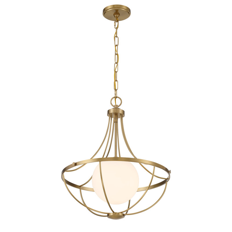 Elyott 1-Light Pendant in Natural Brass, Natural Brass