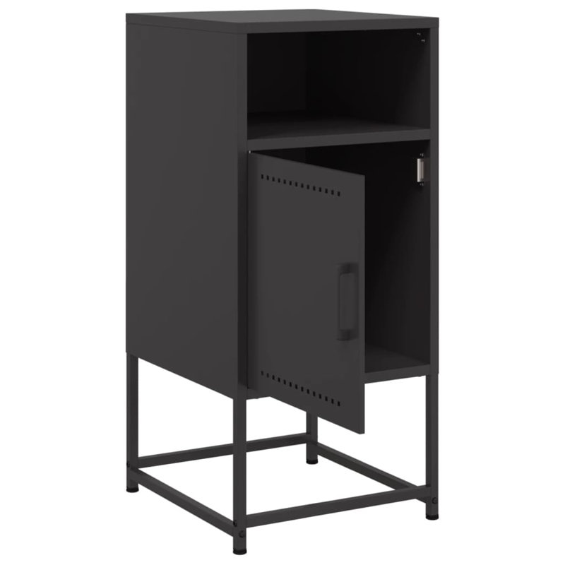 75 36cm W Steel Bedside Table, Black