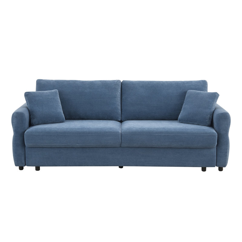 Canapé-lit en tissu avec rangement Haran, Bleu