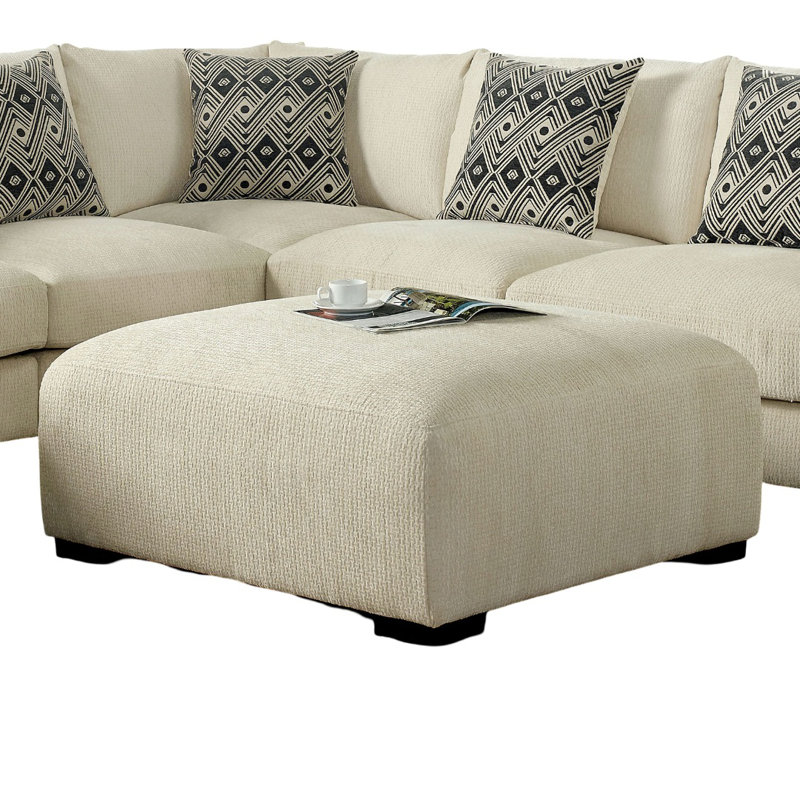 Junejo Upholstered Ottoman, Beige
