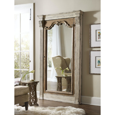 Chatelet Solid And Engineered Wood Flat Floor Mirror with Hooks