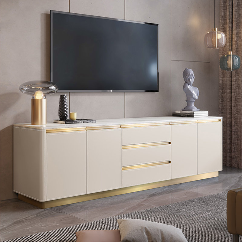 Meuble télé avec rangement symétrique, 23.6" H x 94.5" W x 13.8" D