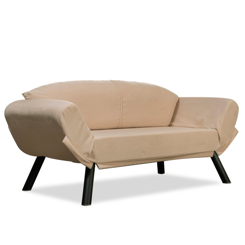 Canapé-lit rembourré 82,68 po, Polyester crème