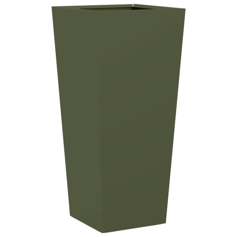 Asua Metal Planter Box,  Olive Green, 75cm H x 35cm W x 35cm D