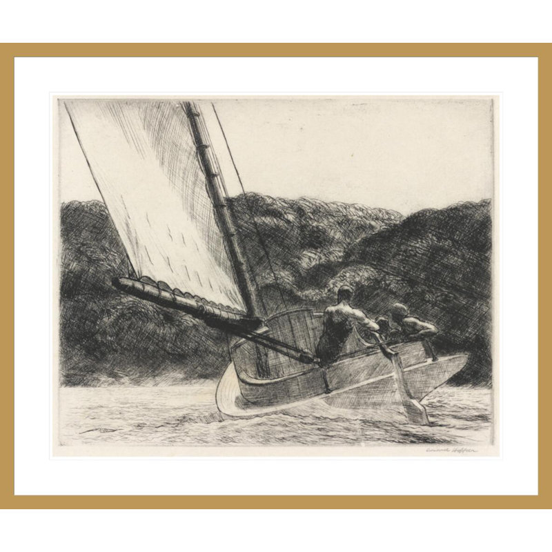 «The Cat Boat» par Edward Hopper - impression giclée sur cadre, H 33,5 po x l 39,66 po