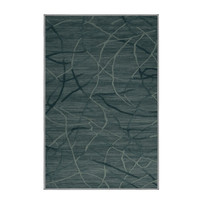 Tapis abstrait gris lavable à la machine