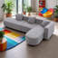 Kiamara Modern 3 - Piece 110.2" L-Shaped Sectional Boucle Curved Seat Sofa With 3 Pillows-293903974-293908086