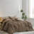 MooMee Duvet Cover Set with Zipper Closure & 8 Interior Ties 100% Washed Cotton Twill Soft Linen Like Textured-107383176-107383181