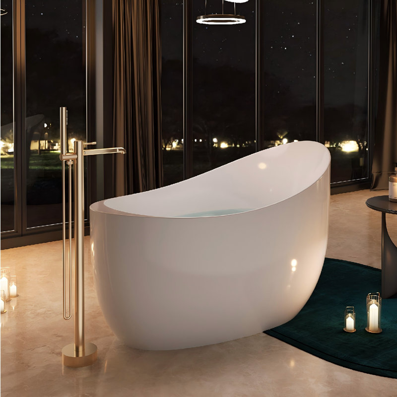 Baignoire autoportante ovale en acrylique 43,31 "x 26,77", 31.5" H x 26.77" W x 43.31" L