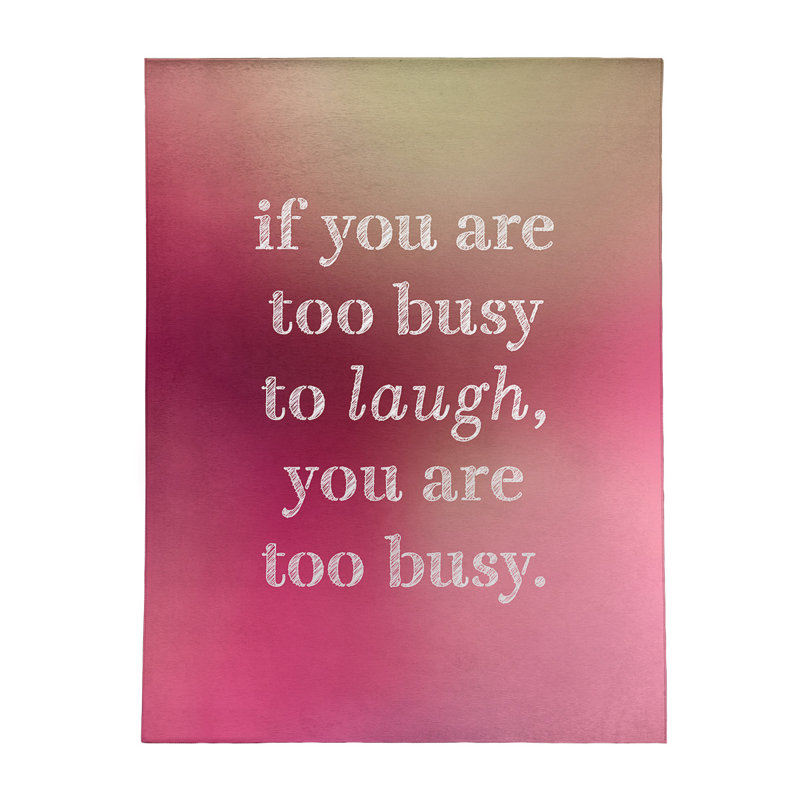 Tapis en chenille poly multicolore «Make Time For Laughter», Rectangle 5 pi x 7 pi
