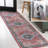 Sarok Ogee Medallion Machine-Washable Red/Blue/Brown Rug-329023362
