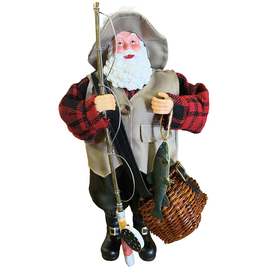 Fly Fishing Santa Figurine & Collectible The Holiday Aisle®