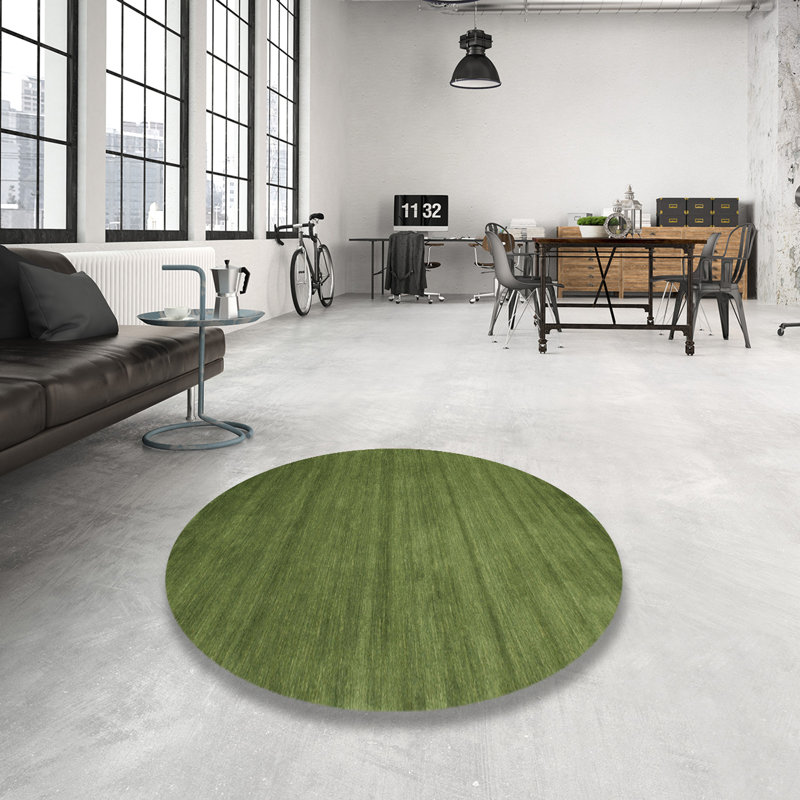 Tapis de zone vert contemporaine, Rond 3 pi