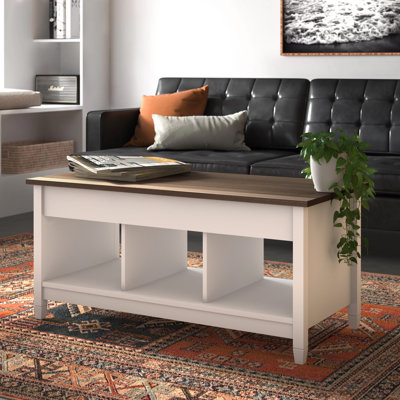 Table basse à plateau relevable avec rangement