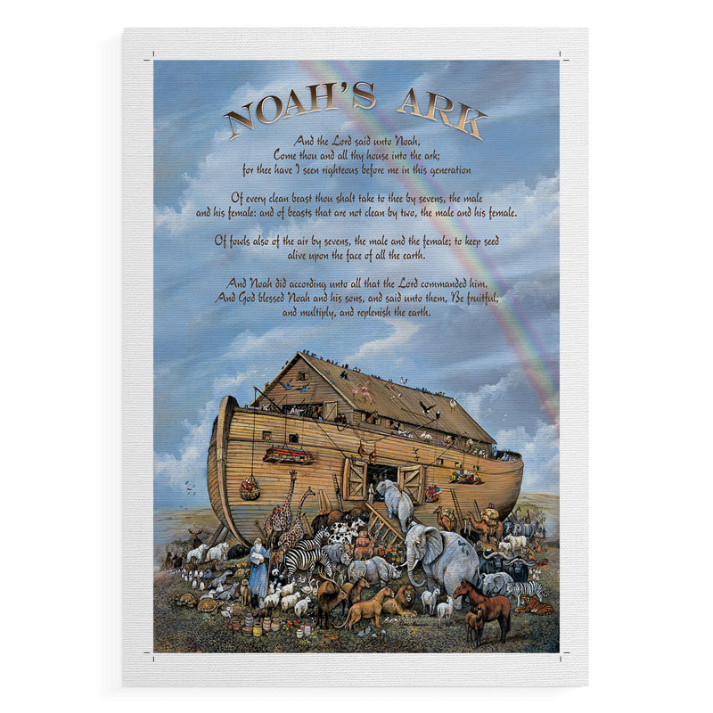Arche de Noé Genèse - reproduction de toile seulement - non encadrée, H 60 po x l 40 po
