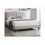 Tête de lit tapissier en tissu de jute avec garniture cloutée