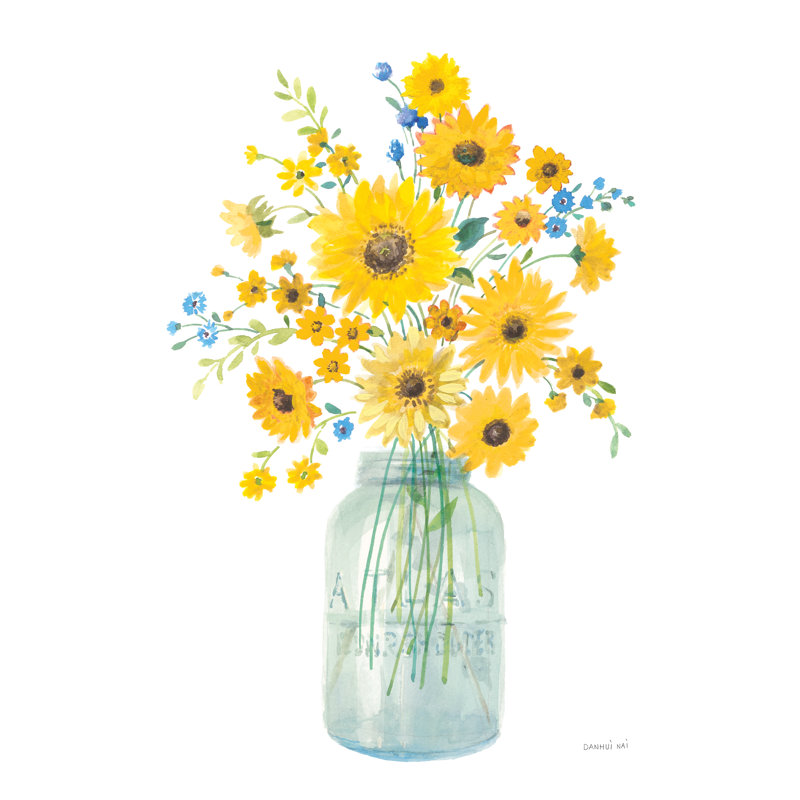 «Sunshine Bouquet I Light in Jar» par Danhui Nai - peinture sur toile tendue, H 48 po x l 32 po x P 1,25 po