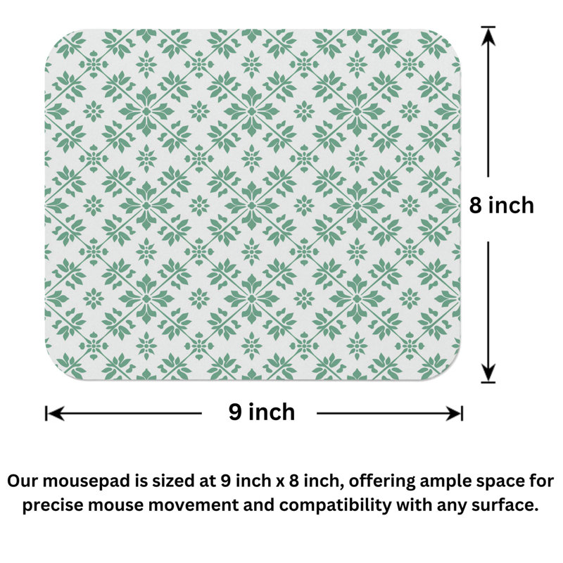 Abstract Mint Pattern V Patterns Modern Gaming Cute Office Laptop Desk Pad Gift Mat Square Rectangle Non-Slip Mousepad