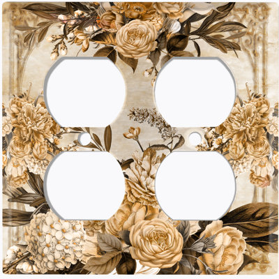 Patterned 2 - Gang Duplex Outlet Standard Wall Plate