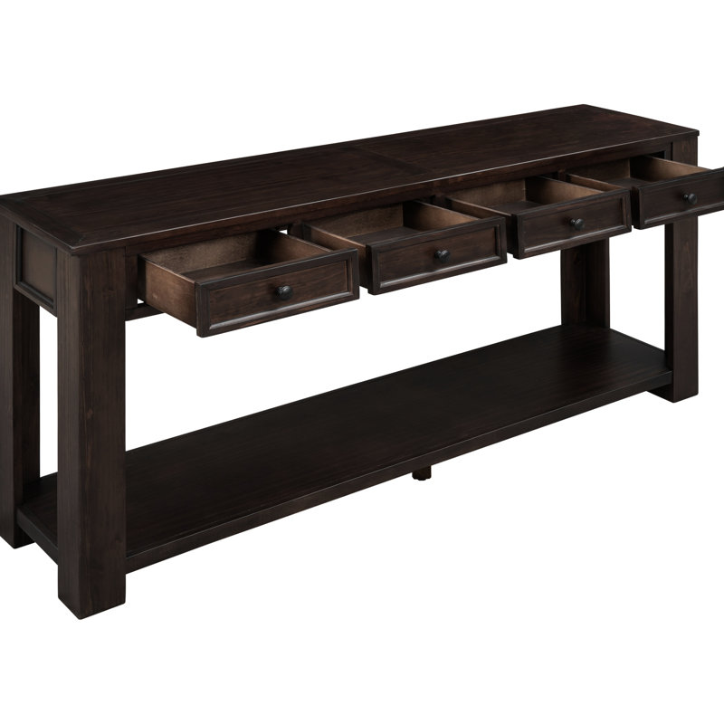 Table de rangement rectangulaire: Console avec tiroir, Espresso