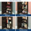 Armoire de rangement de coin contemporaine avec 5 tablettes, finition brune
