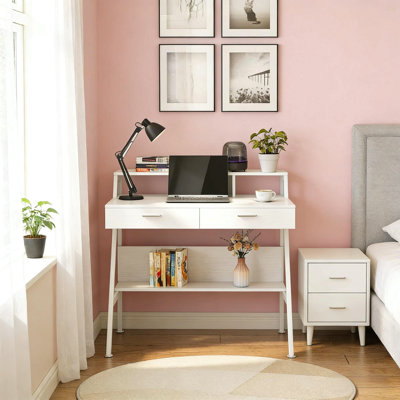Bureau, bureau d'écriture avec tablette de rangement