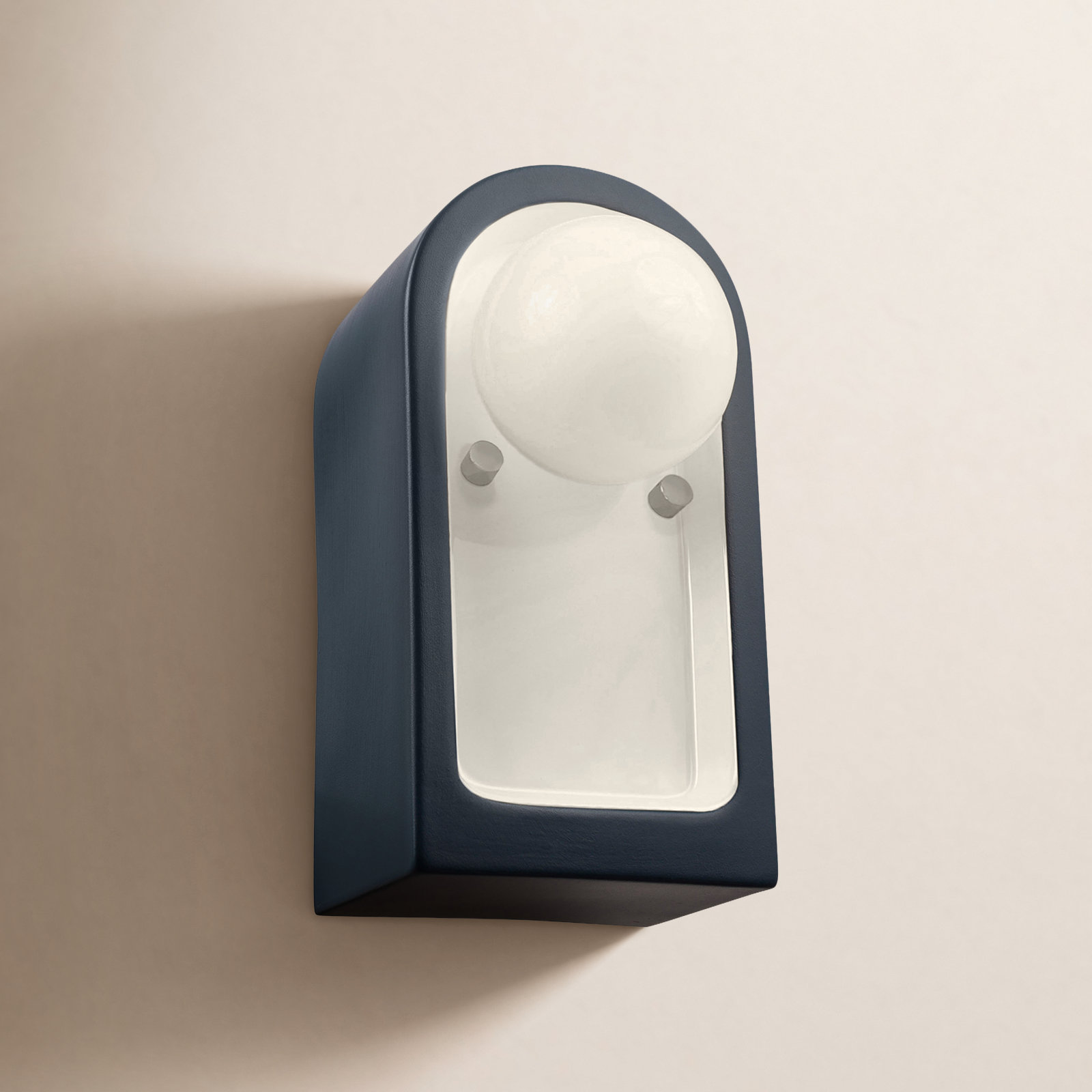 George Oliver Rosalino Single Light Ceramic Sconce, Midnight Sky/Matte White