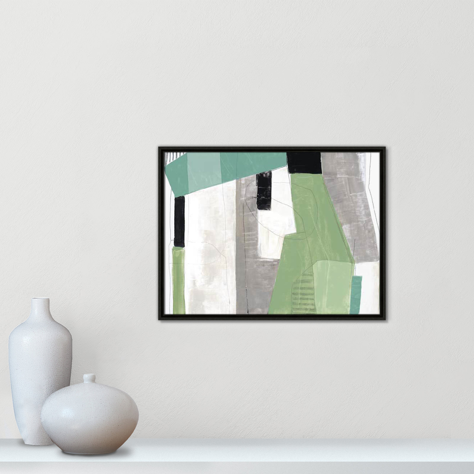 Evergreen Essence Print, 19.5" H x 25.5" W x 2" D, Espresso Floater Frame - Fine Art Canvas Print, No Mat