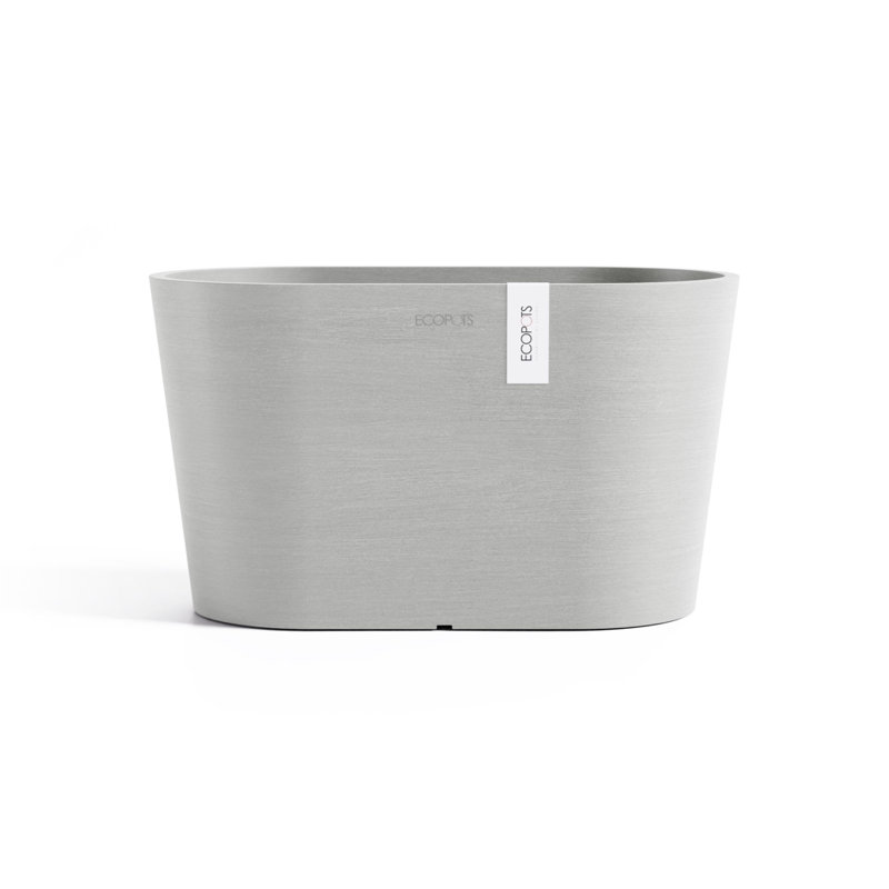 Pot Planter, 6.5" H x 12" W x 6.5" D, White Gray