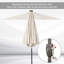 Outsunny Garden Parasol Outdoor Tilt Sun Umbrella LED Light Hand Crank-59257144-59257142