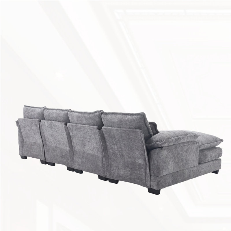 U-shaped combination sofa, Light Gray Chenille