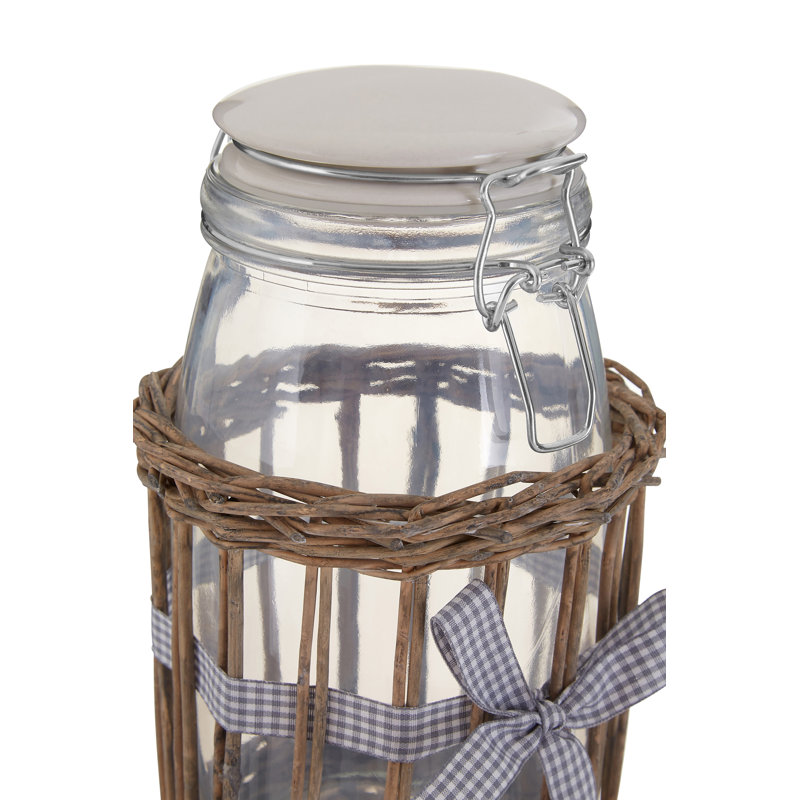 Cosy Bungalow Glass Jar, 24cm H x 15cm W x 15cm D